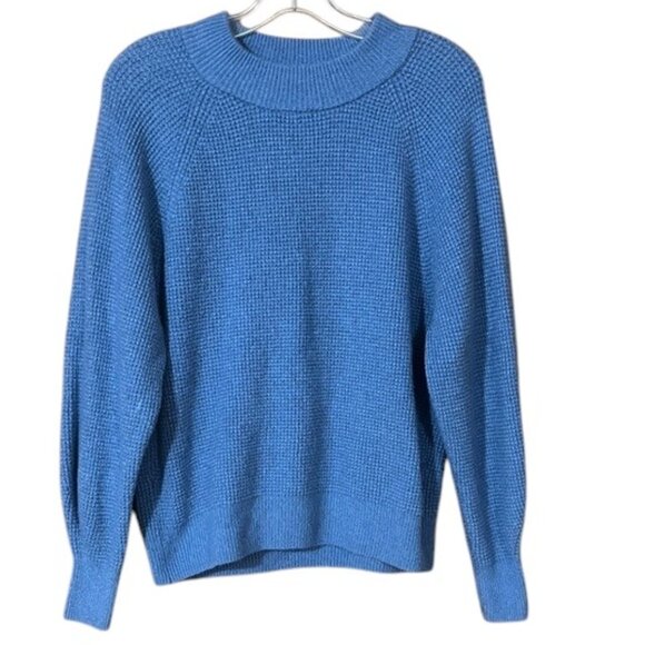 GAP Blue Shaker Knit Sweater Raglan Sleeve Size Large - Picture 1 of 8